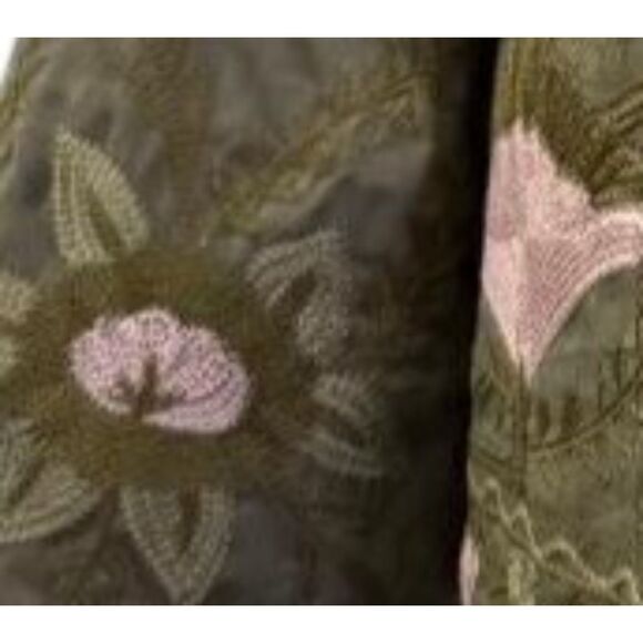 POLAGRAM Flourish Floral Embroidered Jacket, Olive/Blush, NWT! 3X - Picture 3 of 11